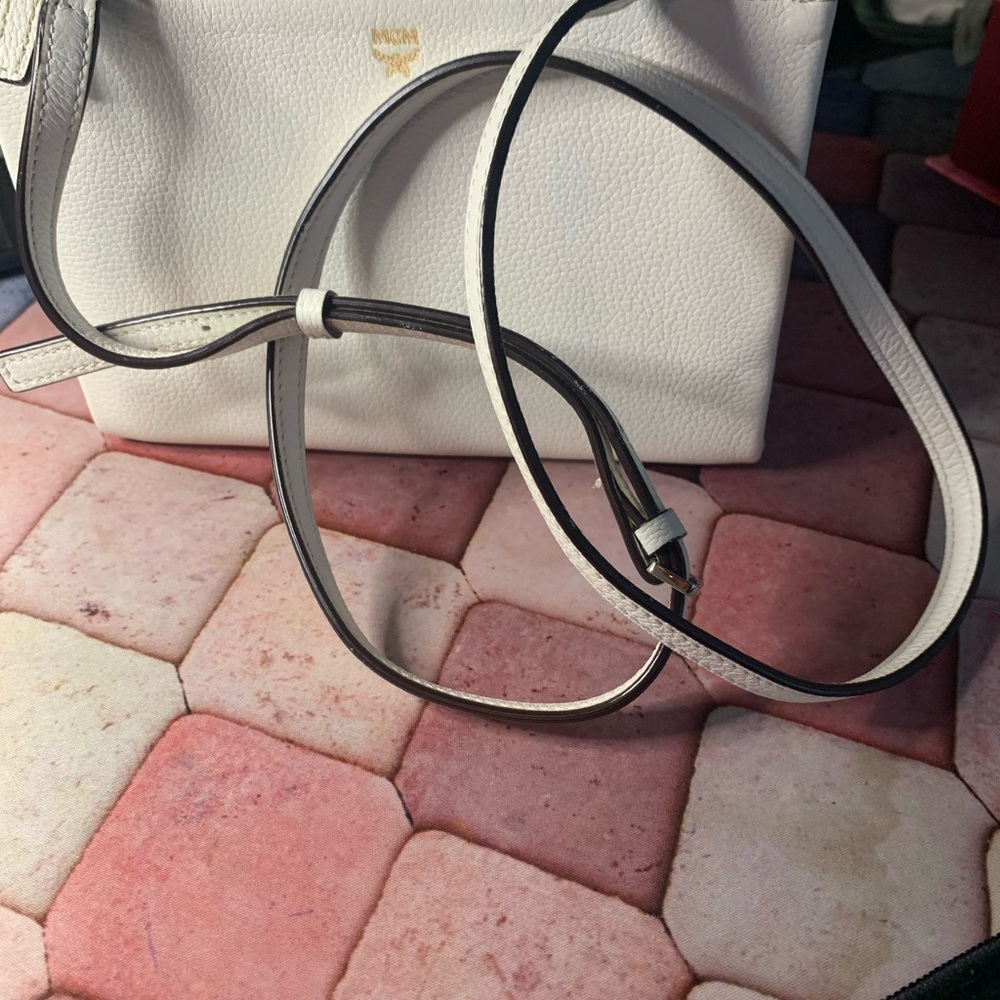 Authentic Mila MCM White Excellent Preowned